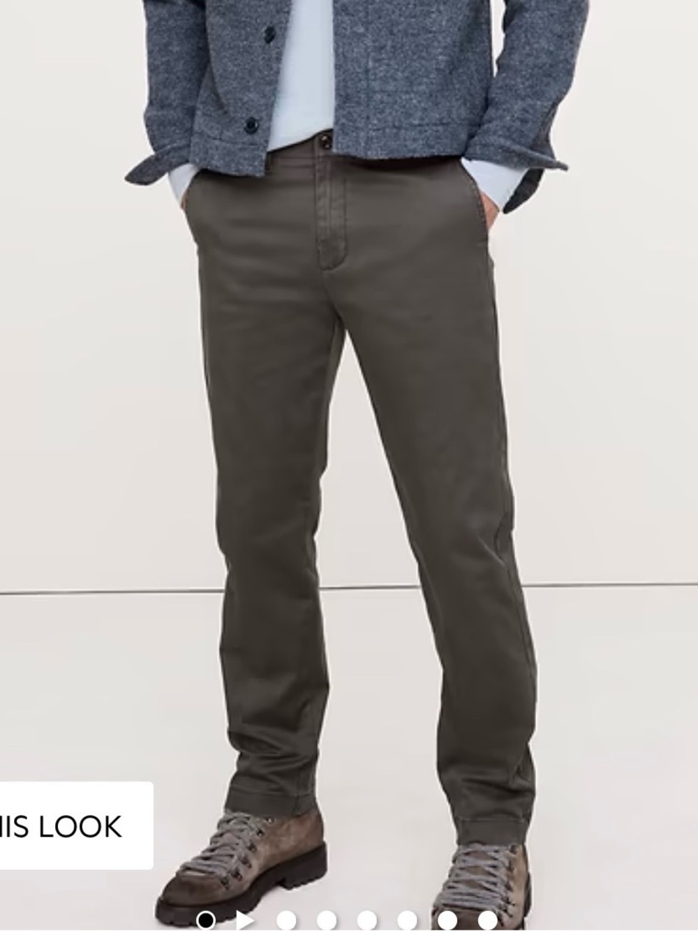 Grey Straight-Leg Banana Republic Aiden Chino Pants